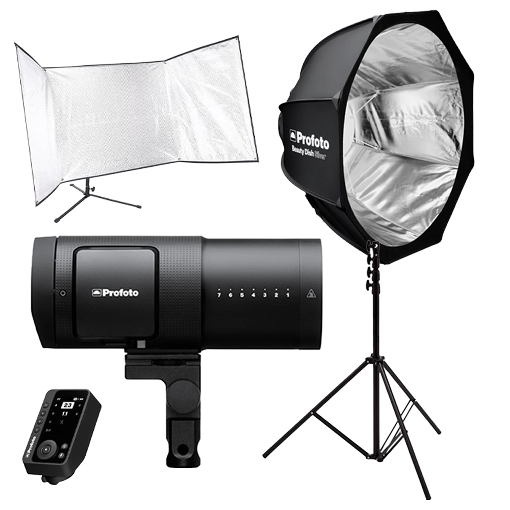 【ライティングセット】B30 + ビューティーディッシュ シルバー + Flip Bansa リフレクター + Connect Pro（Non-TTL）+ SPライトスタンド802