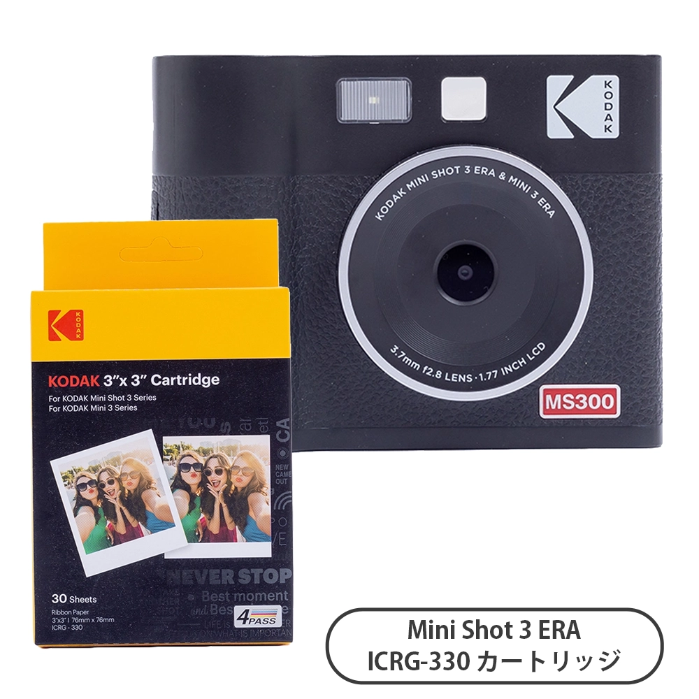 【たっぷり撮れる！カートリッジ増量セット】Mini Shot 3 ERA ブラック + ICRG-330 カートリッジ