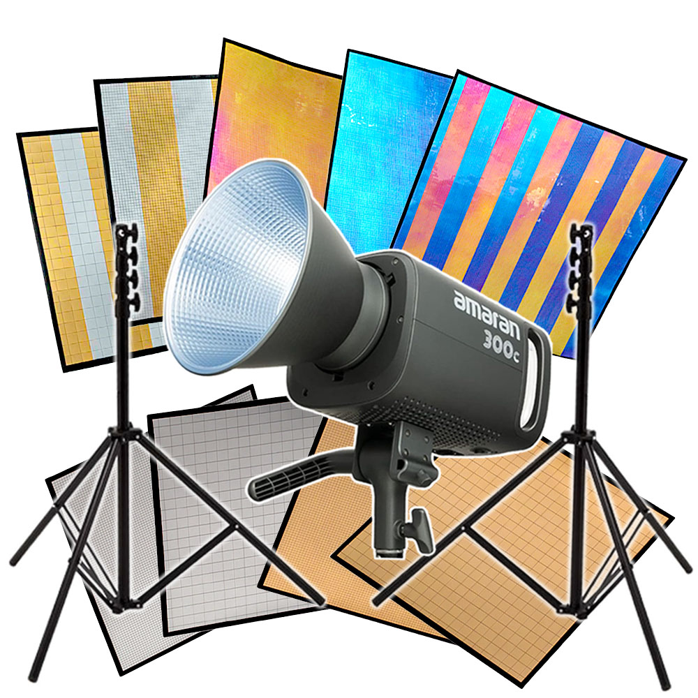 EFLECT 45x45cm マルチカラーキット + amaran 300c + SPライトスタンド802 x2 セット