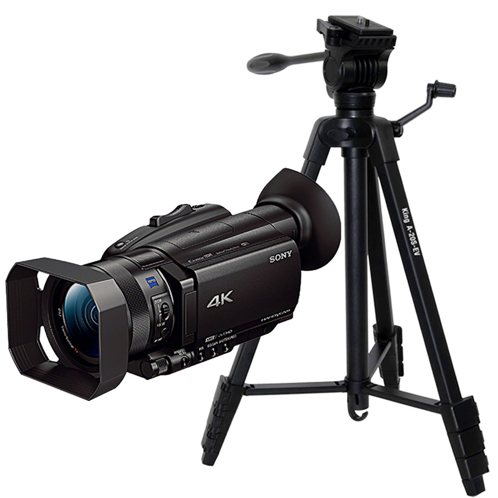FDR-AX700 4Kビデオカメラ + アルミ三脚 A-20S-EV セット
