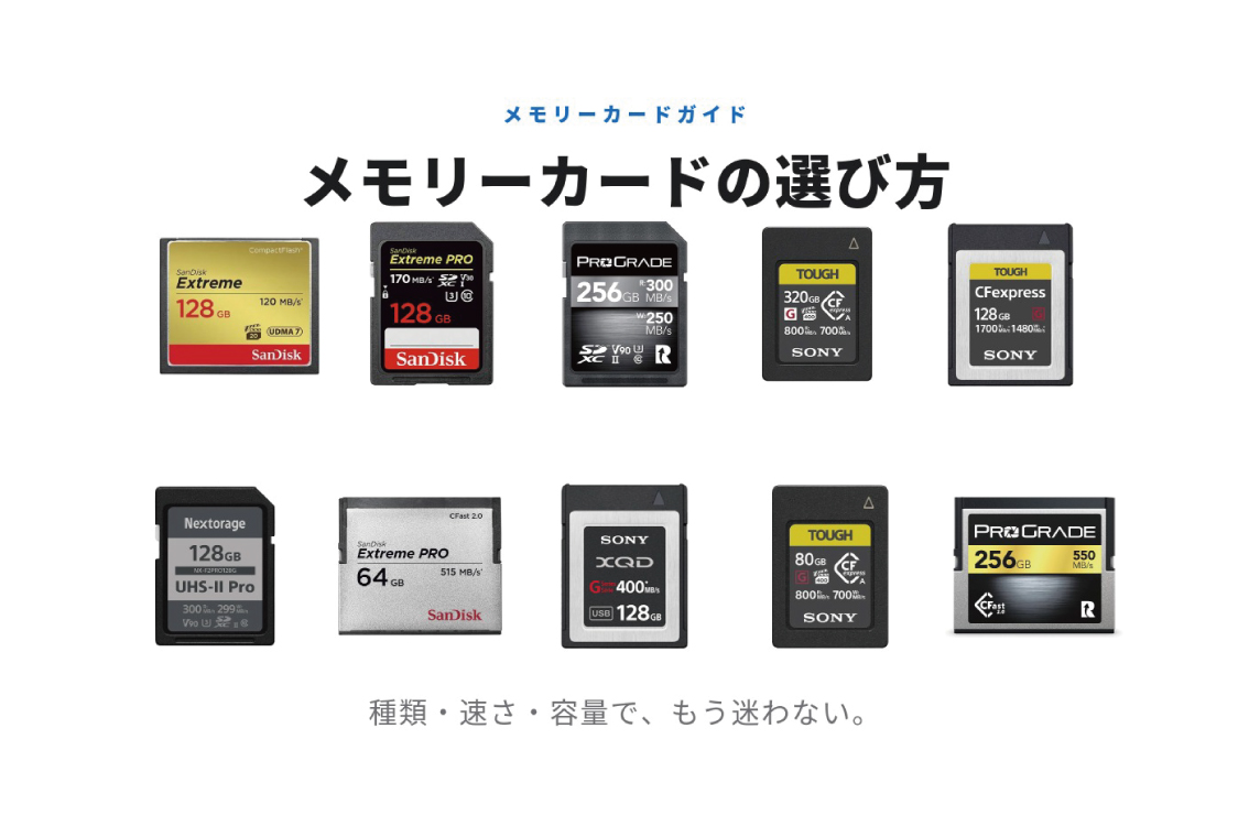 メモリーカードの選び方｜SD・CFexpress・V30とは