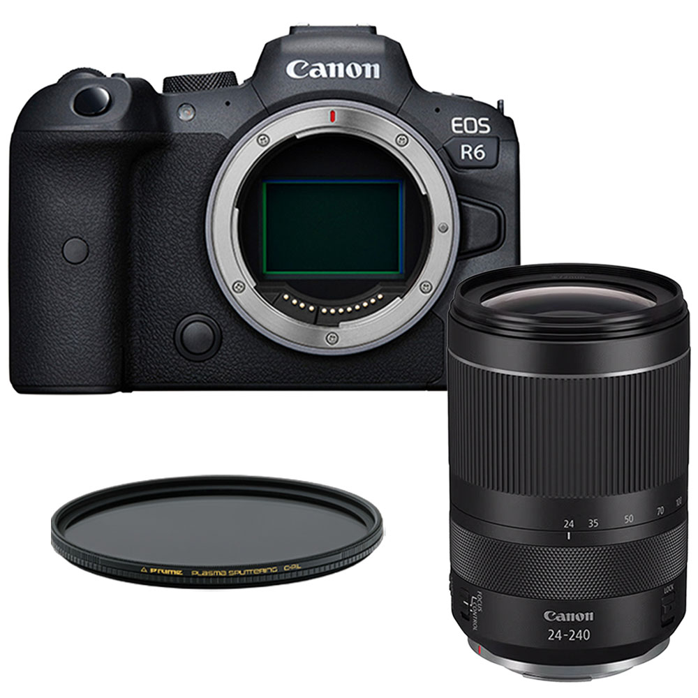 【紅葉撮影におすすめ】Canon EOS R6 + RF24-240mm F4-6.3 IS USM + PRIME PLASMA SPUTTERING C-PL 72mm　セット