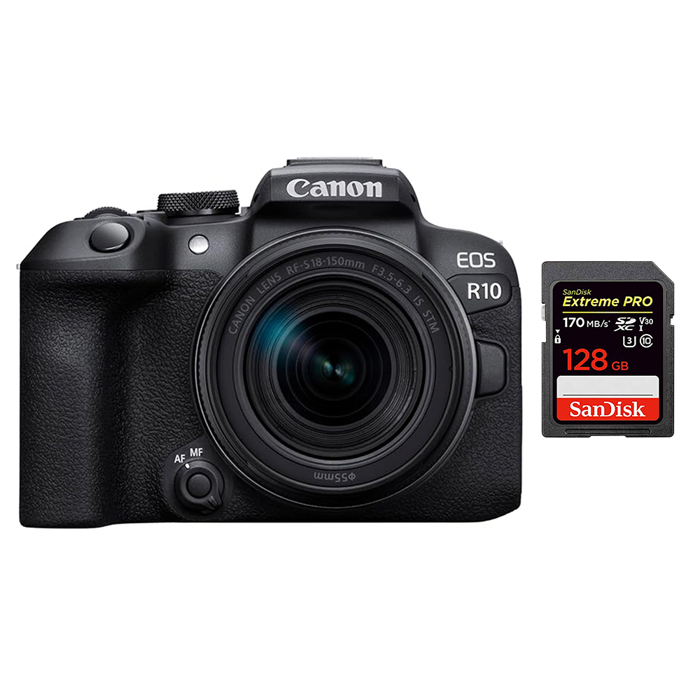 【ビギナーおすすめカメラセット】EOS R10・RF-S18-150 IS STM レンズキット SD付き(128GB)