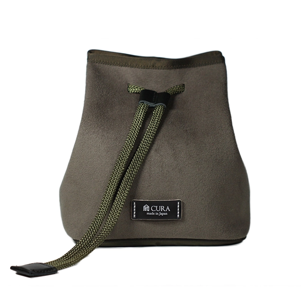 カメラポシェットスエード　グレーカーキ