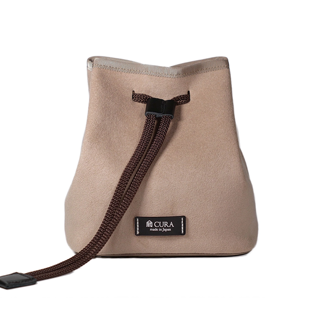 カメラポシェットスエード　ベージュ