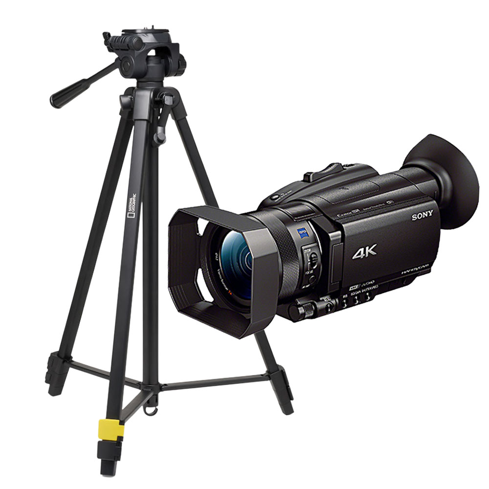 FDR-AX700 4Kビデオカメラ + 3Way雲台付き三脚 L NGPT002 セット