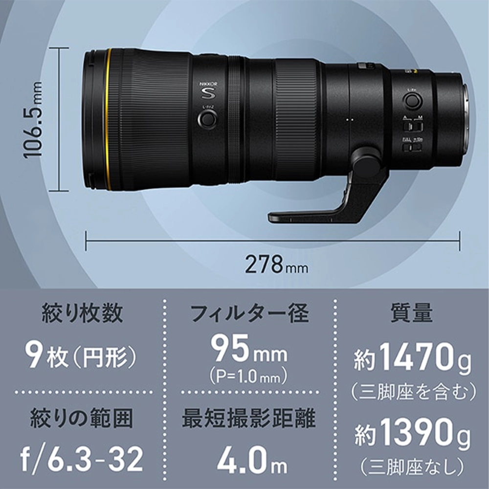 Nikon NIKKOR Z 600mm f/6.3 VR S （ニコンZマウント） | MAP RENTAL